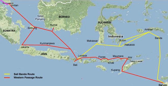 Indonesian cruising routes - and there are so many tiny islands ©  SW